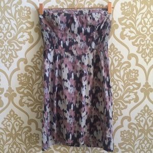 Free People Strapless Ikat Bustier Dress Plum